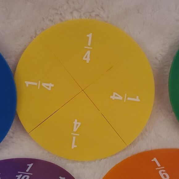 Fraction Plastic Discs Set of 6 Math Homeschool - Picture 4 of 8